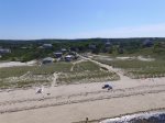 Aerial photo of the cottage and beach in August 